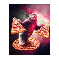 Funny Space Sloth With Pizza - design