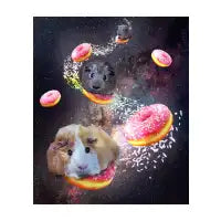 Galaxy Guinea Pig On Donut - Space Doughnut - design