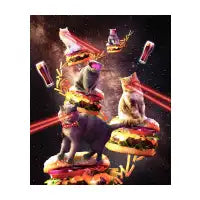 Galaxy Laser Cat On Burger - Space Cheeseburger Cats - design