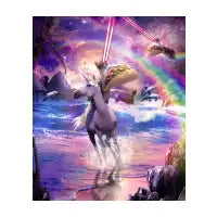 Rainbow Laser Space Cat On Unicorn Eating Taco - design