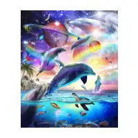 Space Dolphin Galaxy Dolphins Rainbow - design