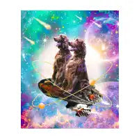 Space Galaxy Irish Setter Dog T-Shirt - design