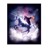 Space Sloth On Unicorn - Sloth Pizza - design