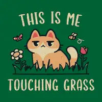 Cat Touching Grass - design