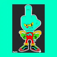 middle the middle finger TOONY THINGS TM RAYSHINE world tees and more - design