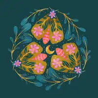 Floral Moths T-Shirt - design