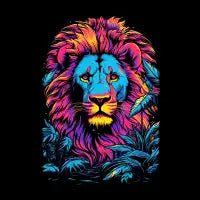 Flashy Neon Lion - design
