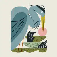 Blue Heron, Green Marsh T-Shirt - design