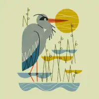 Heron Among Reeds T-Shirt - design