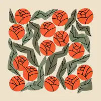 Hot Orange Blooms - design