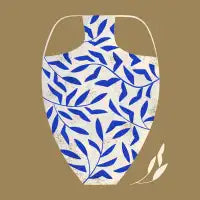 Leafy Blue Vase - design