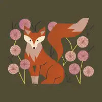 Shy Fox And Wildflowers - design