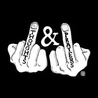 Thoughts And Prayers B&W - design