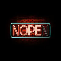 Nope - Neon Sign Open Closed Retro - design