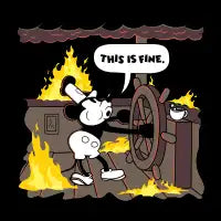 This is Fine - Steamboat Willie T-Shirt - design