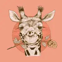 Romantic giraffe - design