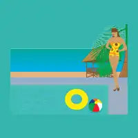Swimming Pool by the Beach T-Shirt - design