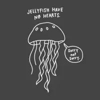 Sad Jellyfish (white ink) - design