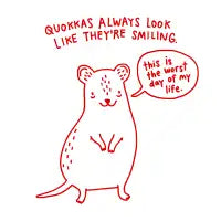 Sad Quokka (red ink) - design
