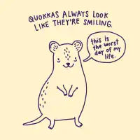 Sad Quokka (purple ink) - design