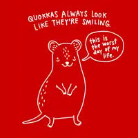 Sad Quokka (white ink) - design