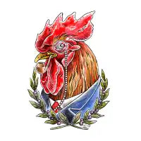 Fancy Rooster Gentleman T-Shirt - design