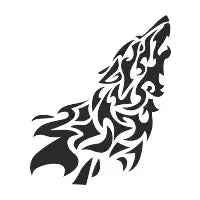 Tribal Howling Wolf Design – Bold and Majestic Artwork - design