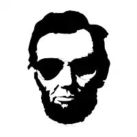 Cool Abe Lincoln Wearing Aviator Sunglasses (Black) - design