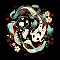 Aquatic Harmony - Japanese Yin Yang Fish - design