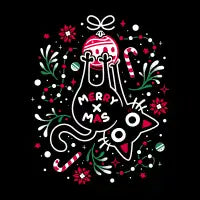 Christmas Cat Butt - Merry X-mas - design