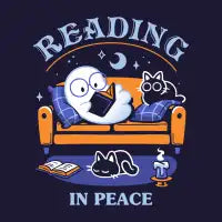 Ghost Reading in Peace – Spooky Bookworm - design