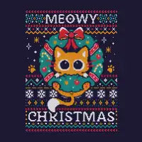 Meowy Christmas Cat - Ugly Xmas Sweater - design