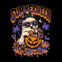 Summerween Beach Day - Ghost and Cat - design
