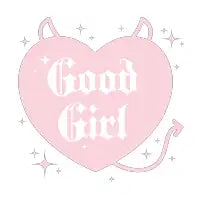 Good Girl, Dark Romance tropes, Taboo Romance Lover, Cat and Mouse, Pink Heart Sticker, Angel Devil - design