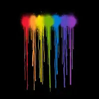 Rainbow Drips - Black - design