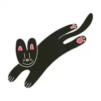 Black & Pink Cute Cat Animal Design - design