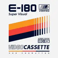 E-180 Super Visual Video Cassette T-Shirt - design