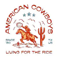 American Cowboys Living For The Ride - design