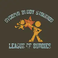 Stoopid Buddy Stoodios  Distressed Vertical Logo - design