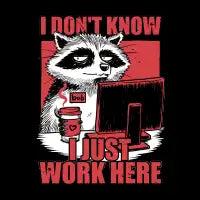 Raccoon Tired Work - design