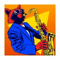 Raccoon Sax Fine Art Print - design