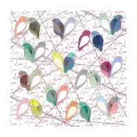 Love Birds - many - pink love - pink lines - design