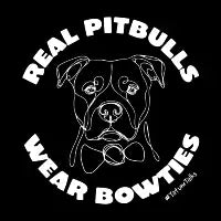 Real Pitbulls Wear Bowties Line Art (white) - design