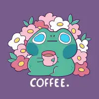 Frog Drinks Coffee - design