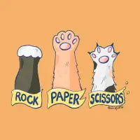 Rock Paper Scissors Cat Paws | Cute Cat Illustration - design