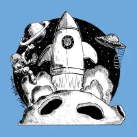 Space Odyssey: Hand Drawn Ink Art - design