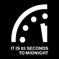 IT IS 85 SECONDS TO MIDNIGHT ON THE DOOMSDAY CLOCK - design