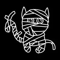 Mummy Cat Funny Halloween Illustration - design