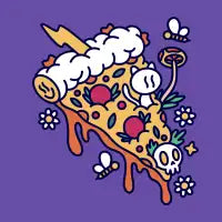 PIZZA | Cute Creepy Cat Pizza Fantasy Art - design
