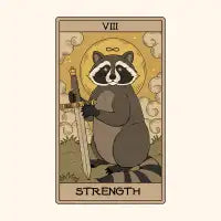 Strength - Raccoons Tarot T-Shirt - design